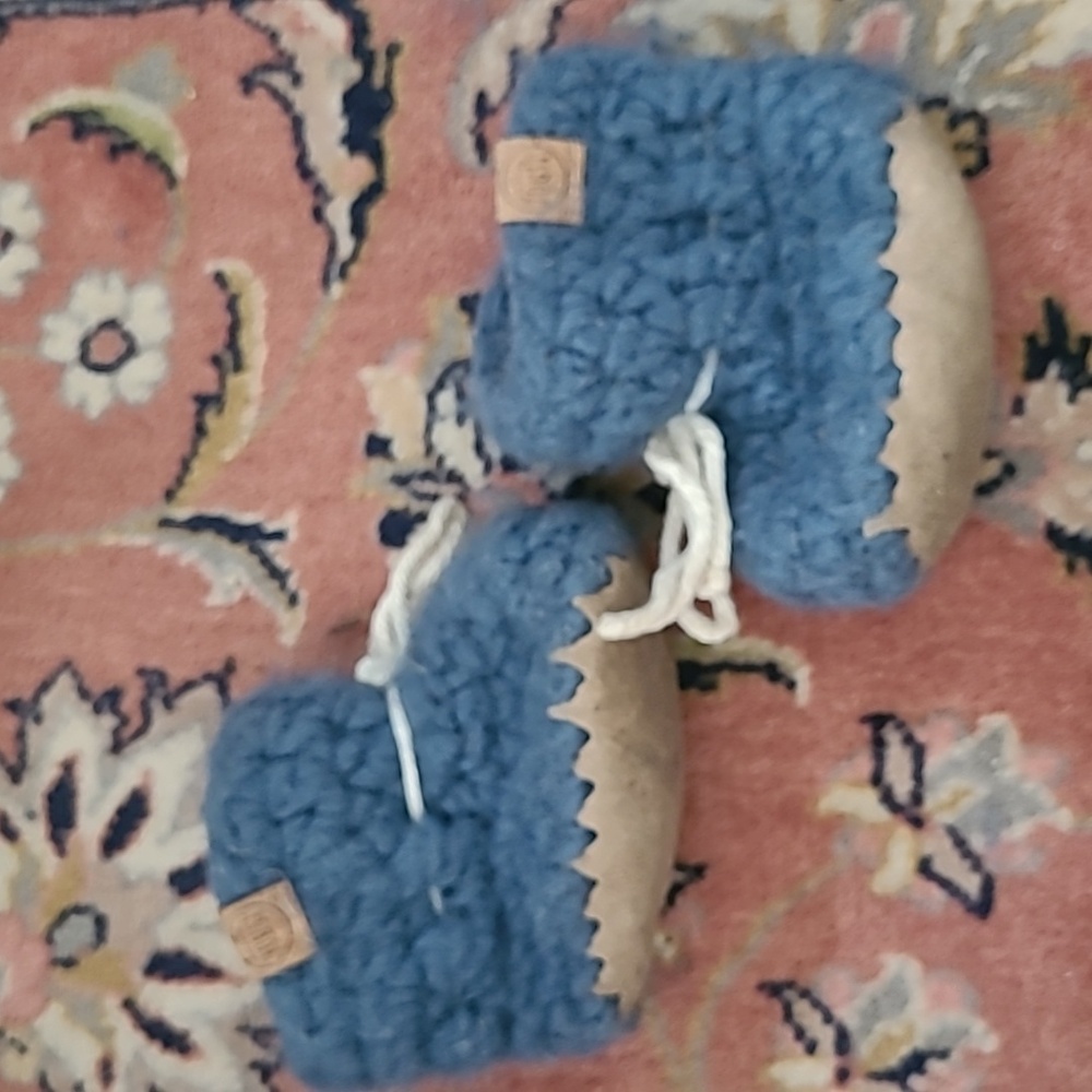 Blue Crochet Baby Booties